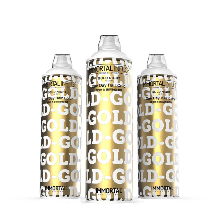 Jednodňová farba na vlasy v spreji-Gold, Silver, Pink, Green, Light Blue (200 ml) Immortal Infuse